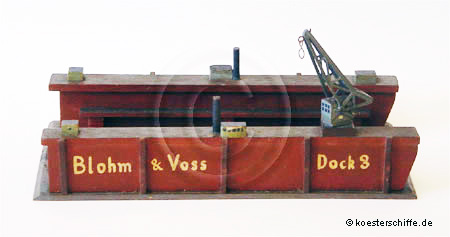 Köster-Modell Großes Schwimmdock mit Kran