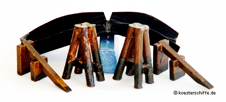 K&ouml;ster-Modell Blankeneser Landungsbr&uuml;cke - Eisabweiser, Duckdalben, Br&uuml;cke