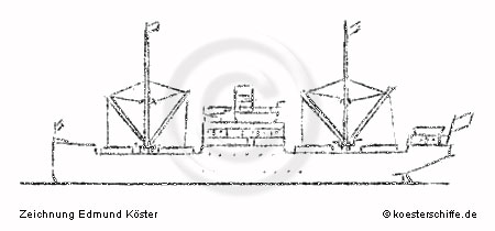K&ouml;ster-Modell H.H.B.K. Fracht- u. Passagierdampfer