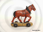 Pferd braun 2 Kutsche klein
