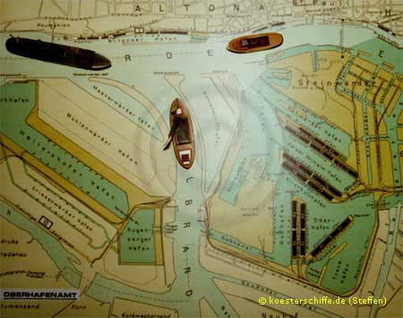 Eisenbahnf&auml;hre Blechtafel Hamburger Hafen